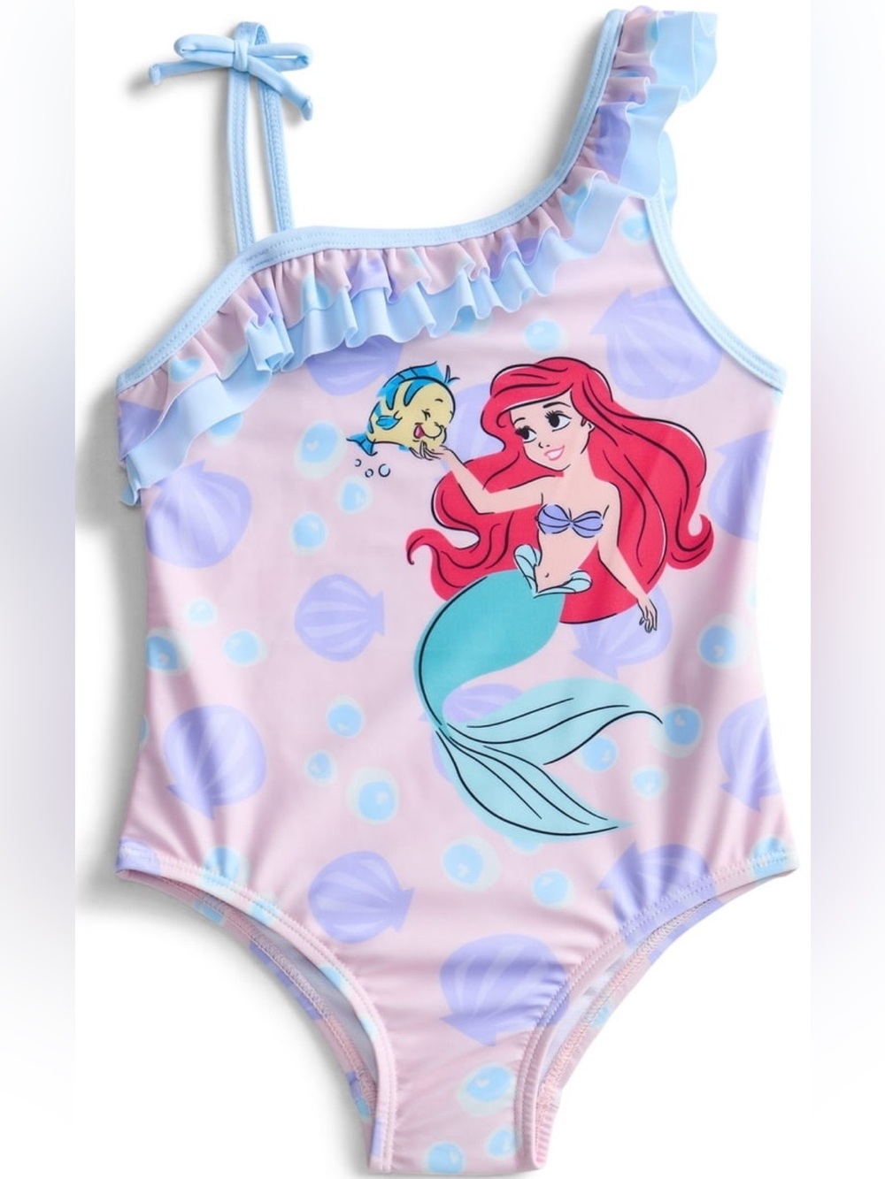 BRAND NEW Disney Little Mermaid One-Piece Swimsuit in Pink, Aqua & Red size 2T